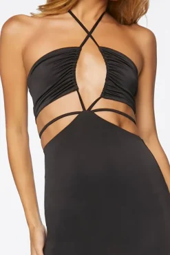 Halter Midi Bodycon Dress