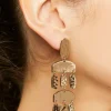 Hammered Chandelier Statement Earrings
