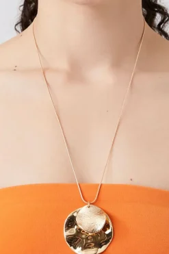 Hammered Disc Statement Necklace
