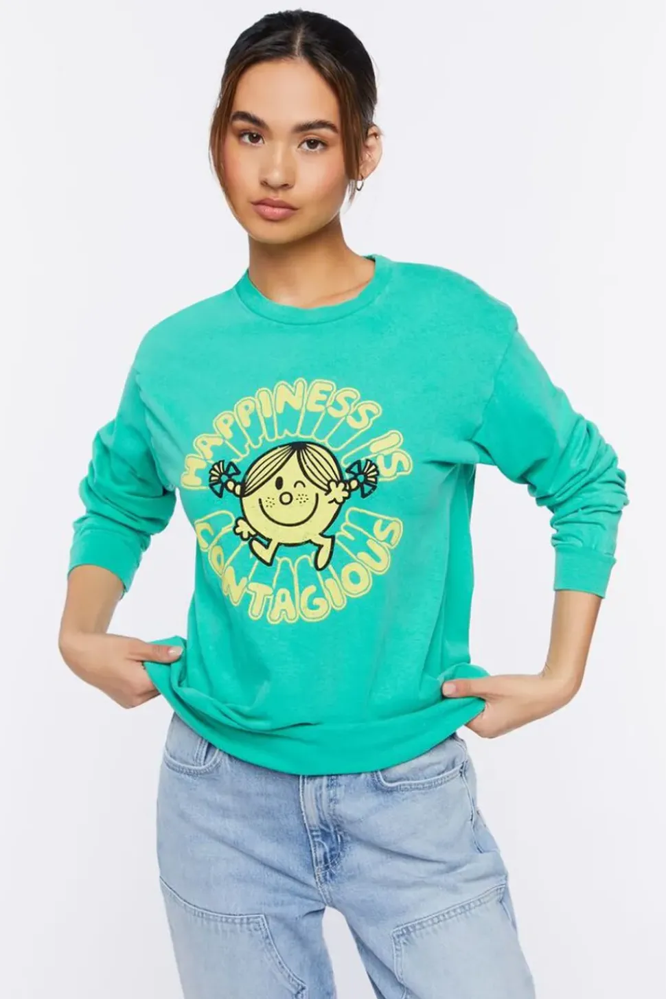 Happiness Graphic Long-Sleeve Tunic