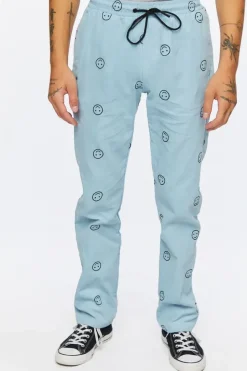 Happy Face Corduroy Drawstring Pants