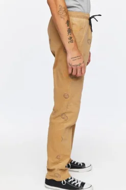 Happy Face Corduroy Drawstring Pants