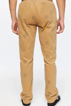 Happy Face Corduroy Drawstring Pants
