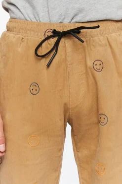 Happy Face Corduroy Drawstring Pants