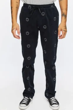Happy Face Corduroy Drawstring Pants