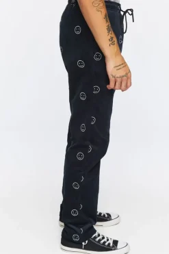 Happy Face Corduroy Drawstring Pants