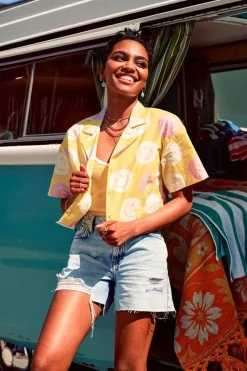 Happy Face Cropped Shirt