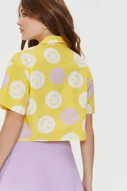 Happy Face Cropped Shirt