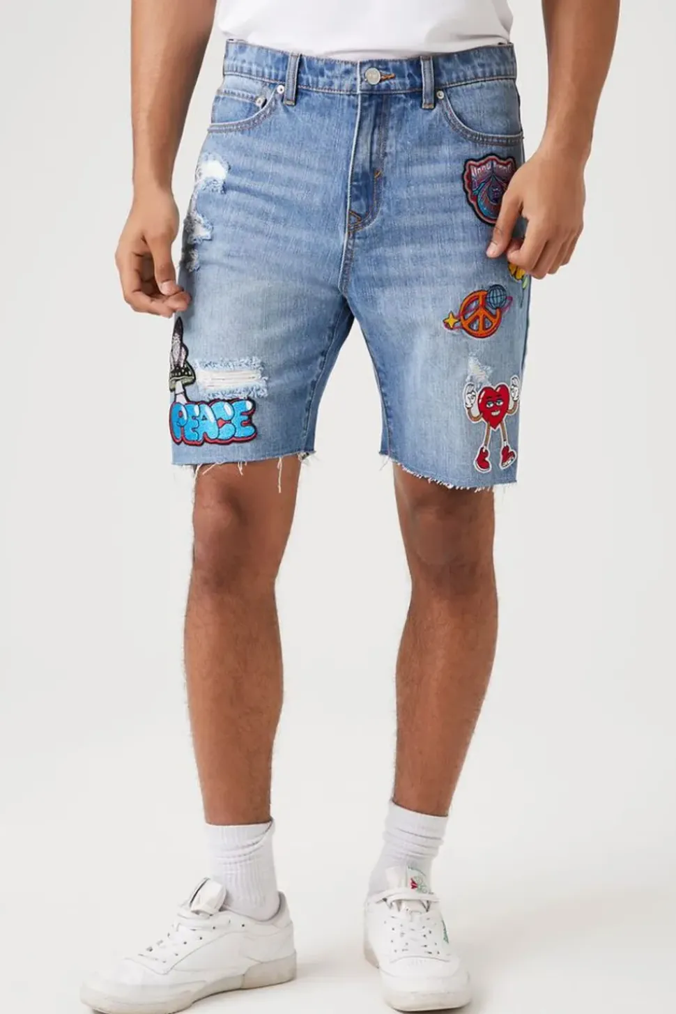 Hazy Daze Patch Denim Shorts