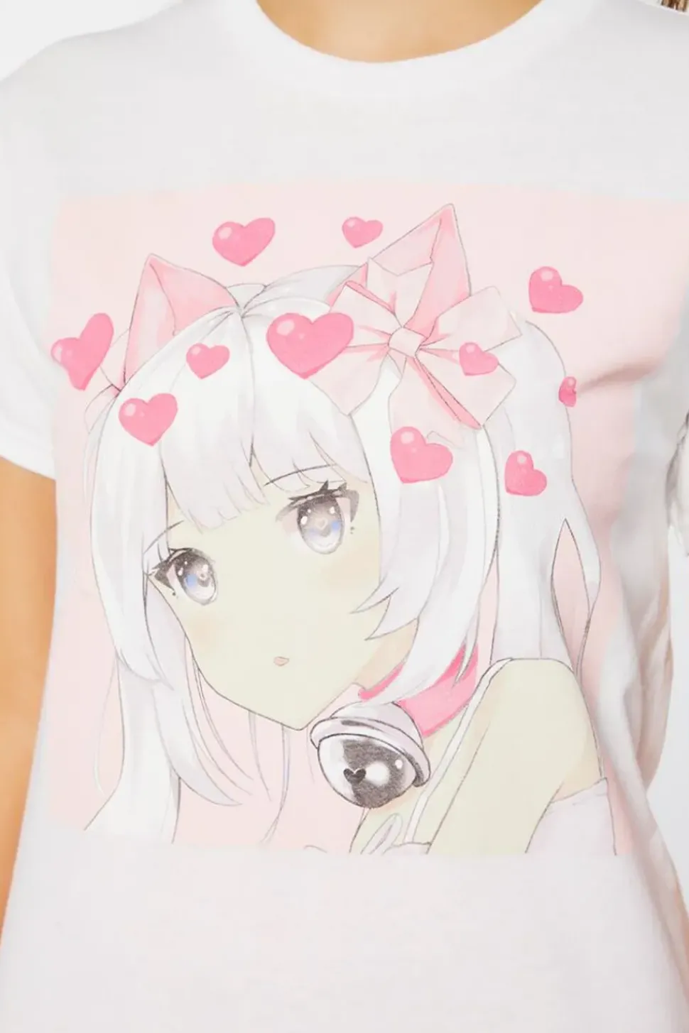 Heart Anime Girl Graphic Tee