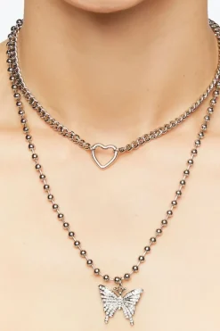 Heart & Butterfly Layered Necklace