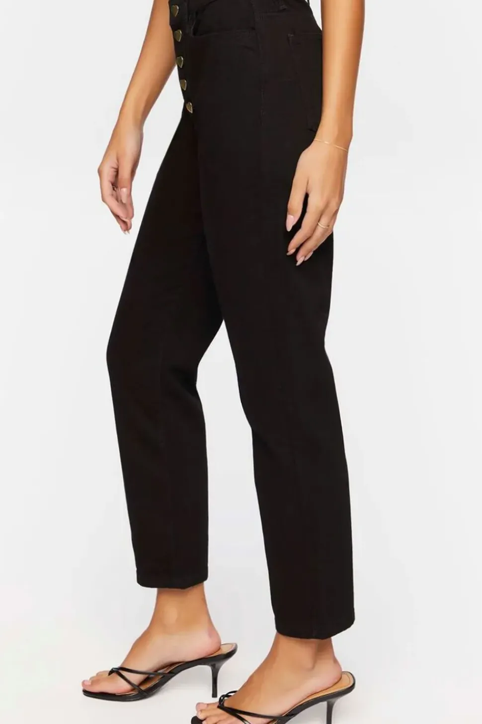 Heart-Button Straight-Leg Jeans