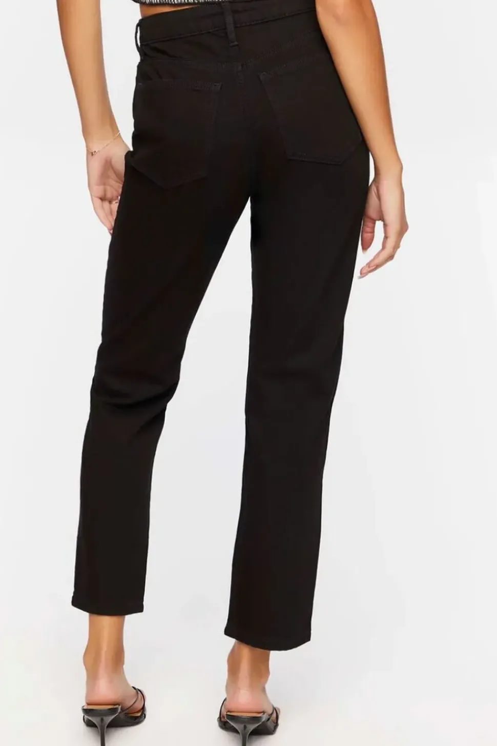 Heart-Button Straight-Leg Jeans