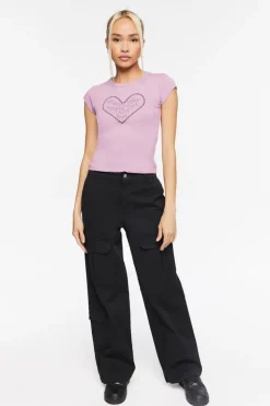 Heart Chain Graphic Baby Tee