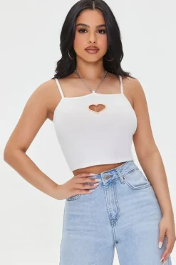 Heart Cutout Chain Cropped Cami
