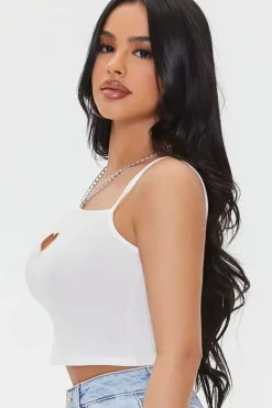 Heart Cutout Chain Cropped Cami