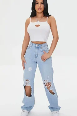 Heart Cutout Chain Cropped Cami