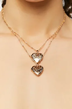 Heart Locket Necklace Set
