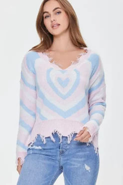 Heart Pattern Sharkbite Sweater