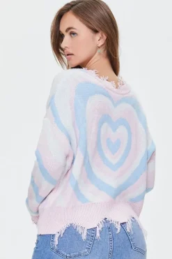 Heart Pattern Sharkbite Sweater