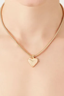 Heart Pendant Snake Chain Necklace