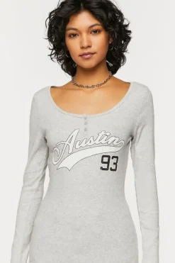 Heathered Austin Graphic Henley Tee