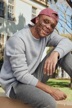 Heathered Fleece Crew Neck Sweatshirt
