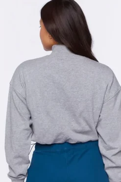 Heathered Mock Neck Pullover