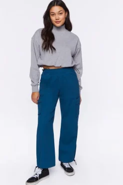 Heathered Mock Neck Pullover