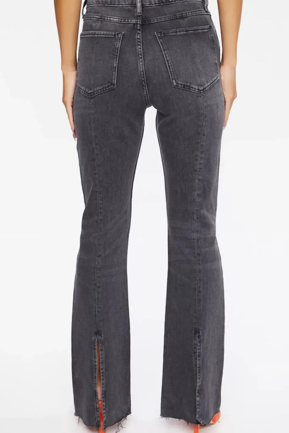 Hemp 10% Distressed Raw-Cut Bootcut Jeans
