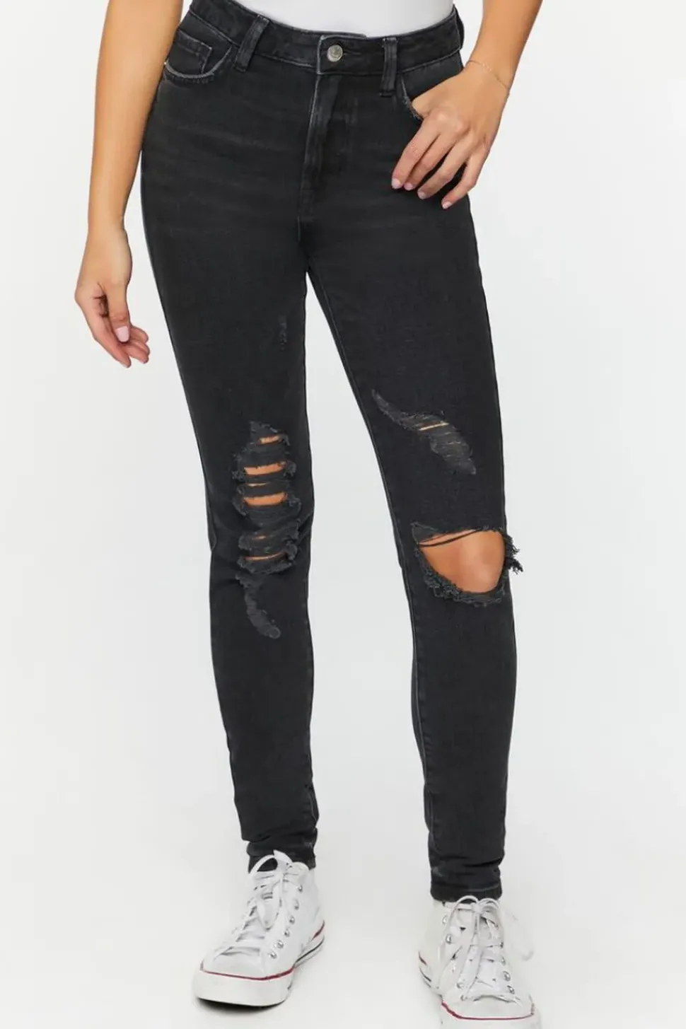 Hemp 10% Distressed Skinny Jeans