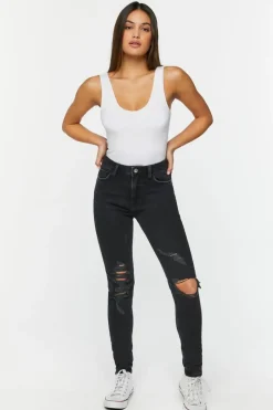 Hemp 10% Distressed Skinny Jeans