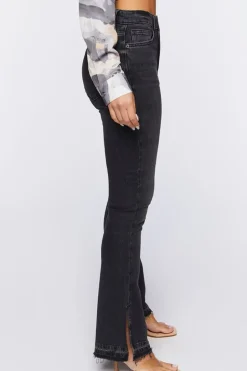 Hemp 10% High-Rise Split Flare Jeans