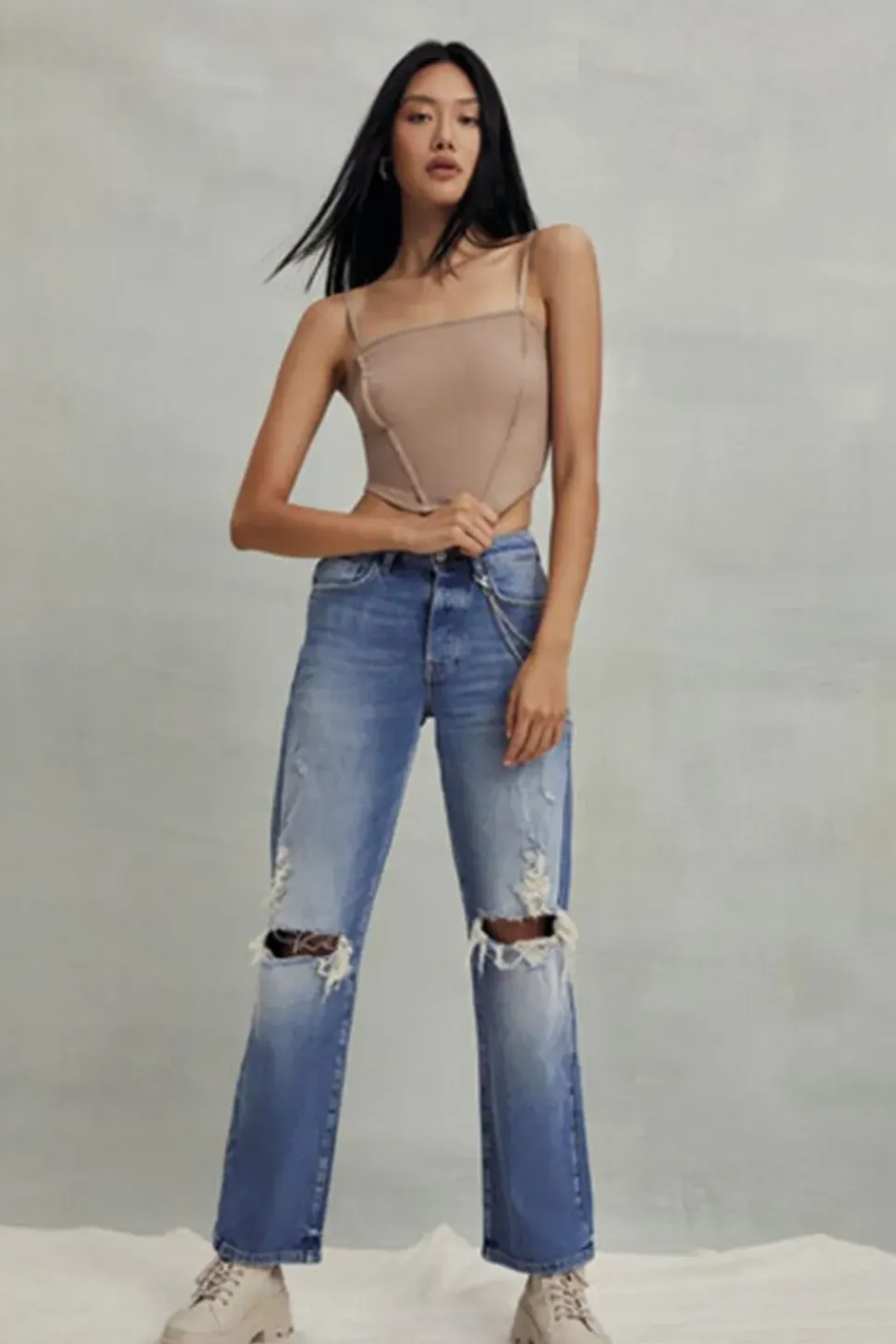 Hemp 4% High-Rise Straight-Leg Jeans