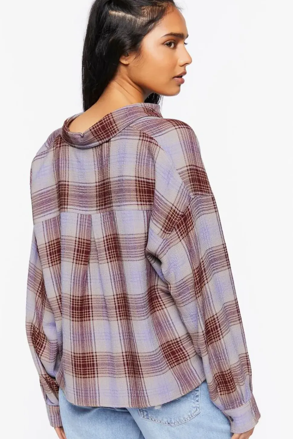 High-Low Plaid Shirt