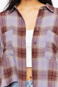 High-Low Plaid Shirt