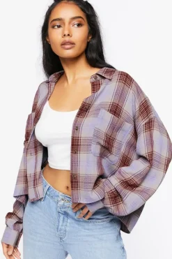 High-Low Plaid Shirt