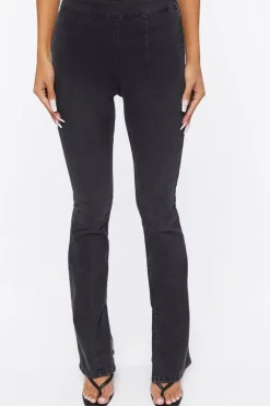 High-Rise Bootleg Split-Hem Jeans