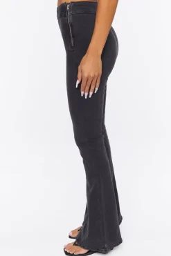 High-Rise Bootleg Split-Hem Jeans