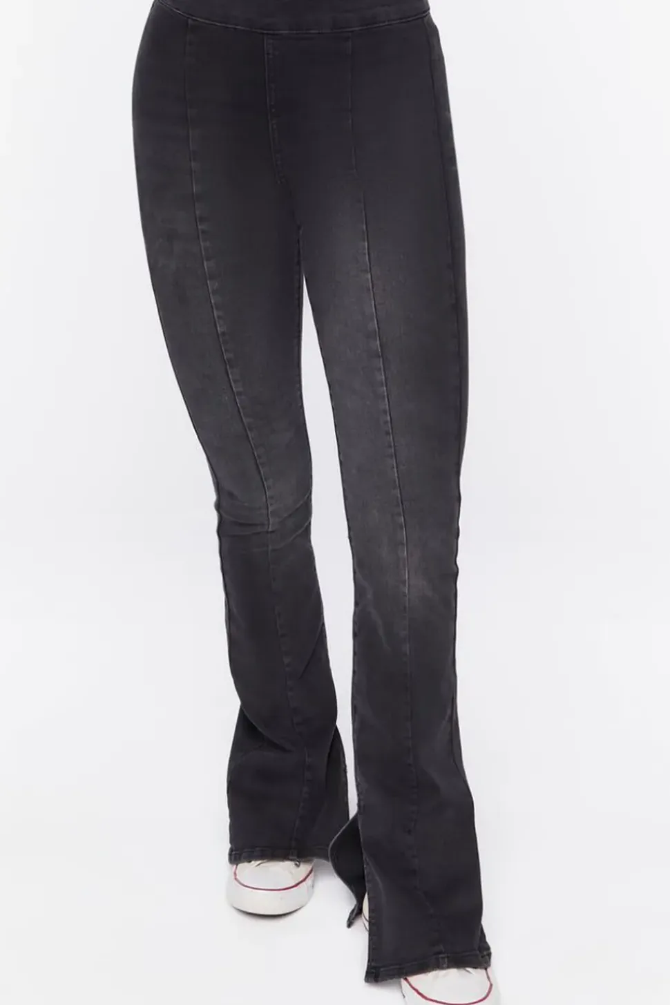 High-Rise Bootleg Split-Hem Jeans
