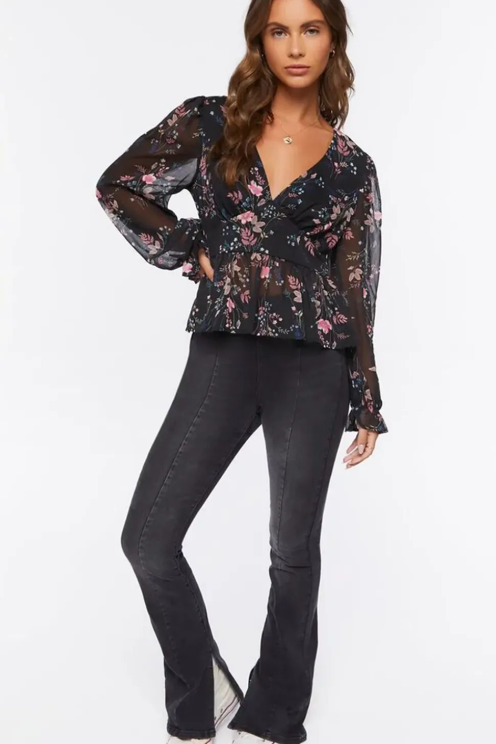 High-Rise Bootleg Split-Hem Jeans