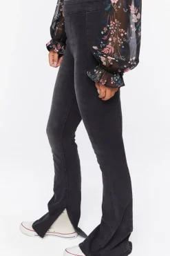 High-Rise Bootleg Split-Hem Jeans
