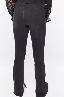 High-Rise Bootleg Split-Hem Jeans