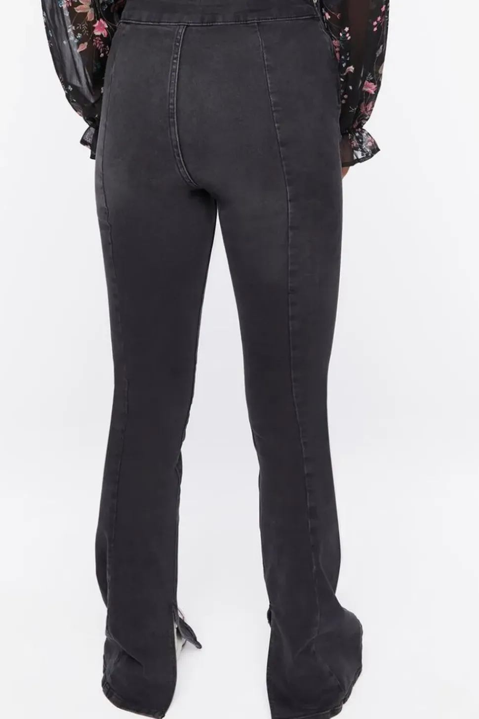 High-Rise Bootleg Split-Hem Jeans