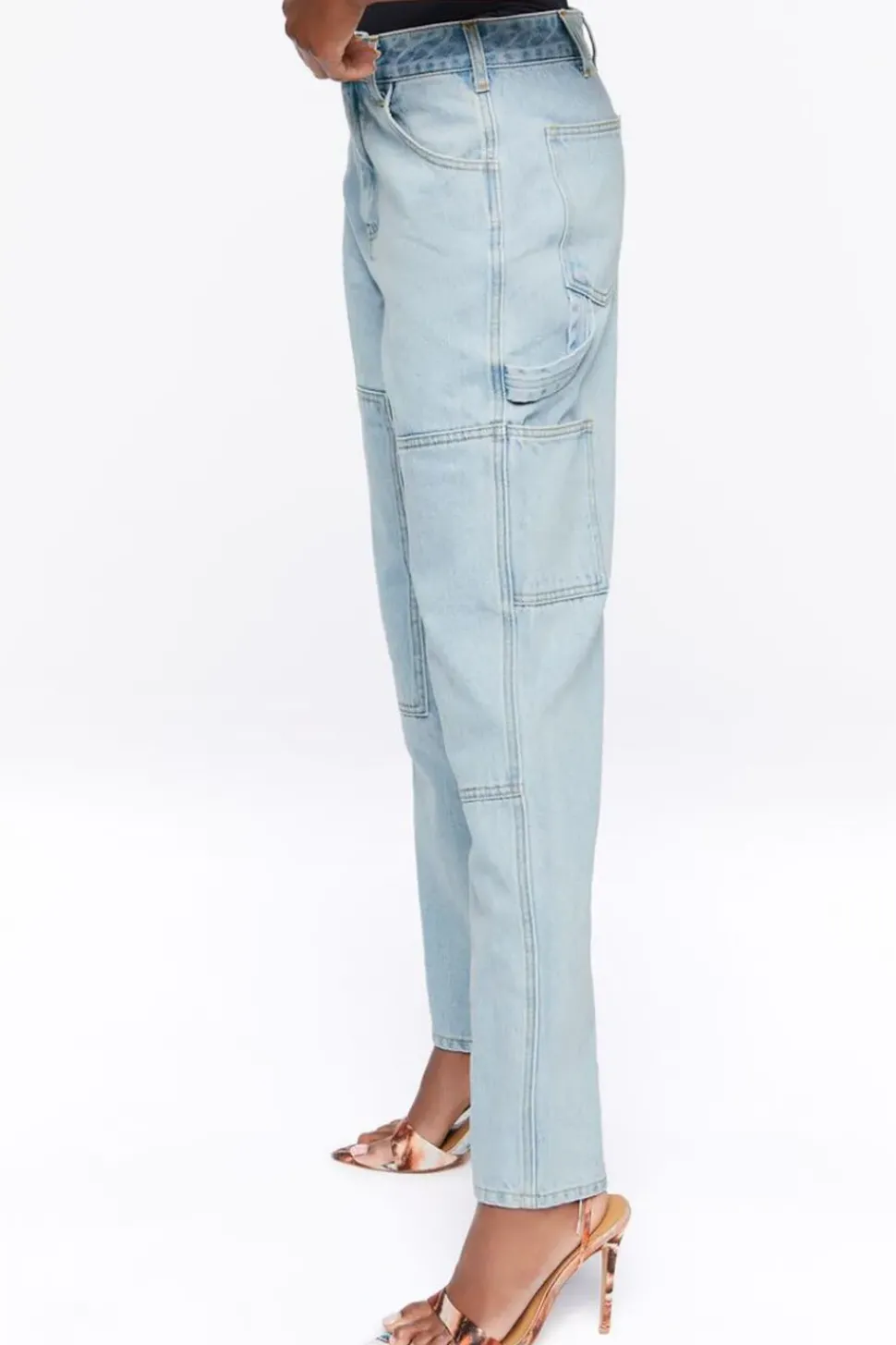 High-Rise Cargo Jeans