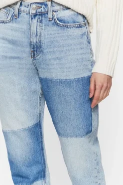High-Rise Colorblock Straight Jeans