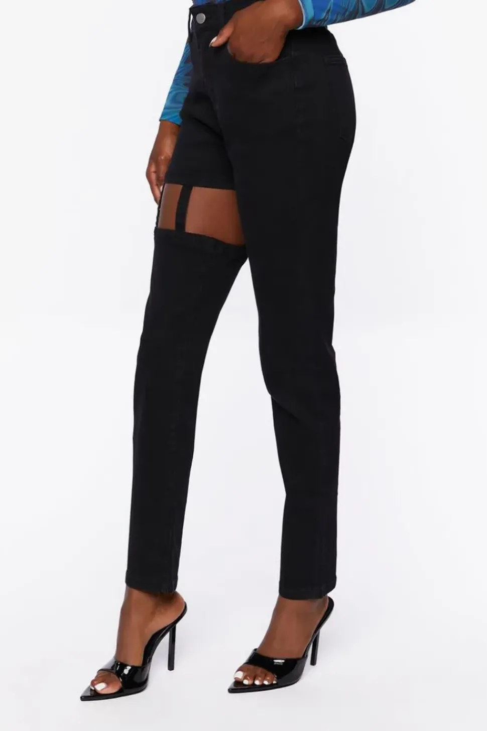 High-Rise Cutout Jeans