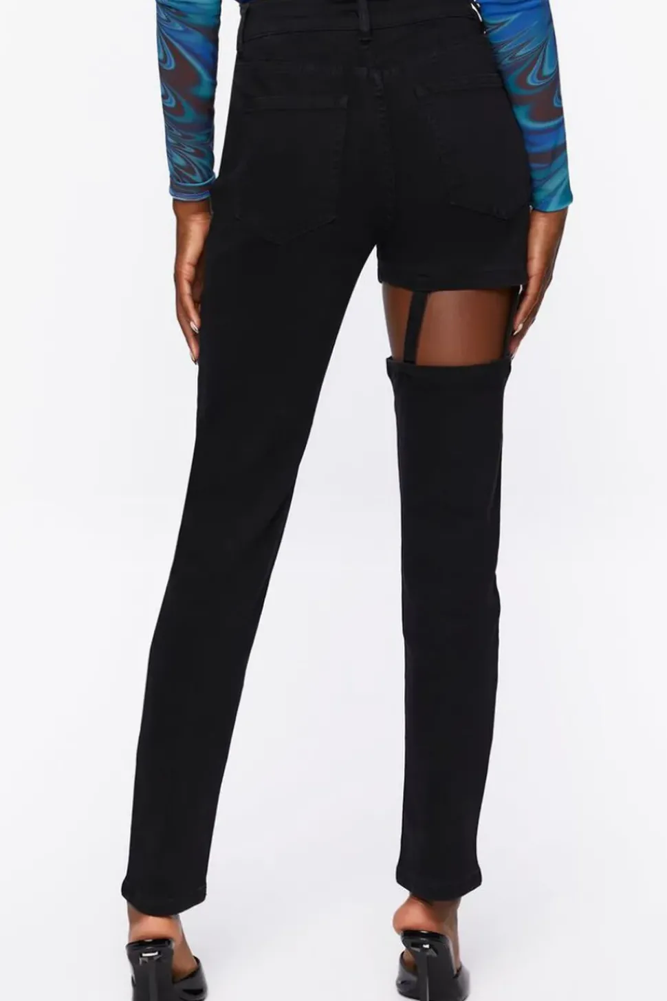 High-Rise Cutout Jeans