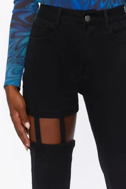 High-Rise Cutout Jeans