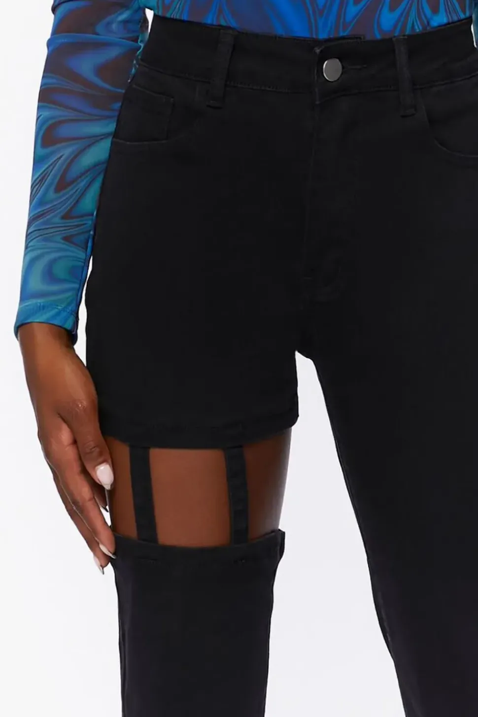 High-Rise Cutout Jeans